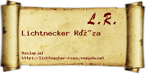 Lichtnecker Róza névjegykártya